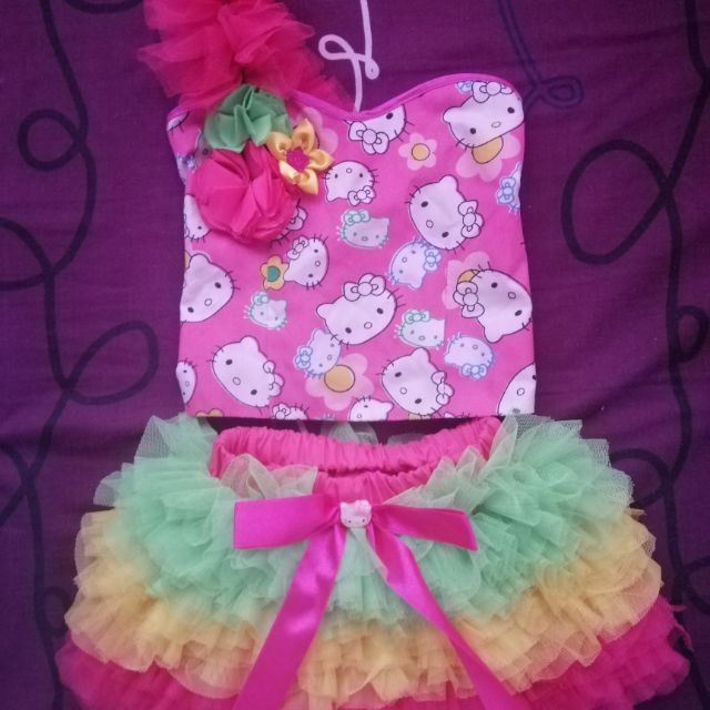 Hello Kitty Birthday Party Dress For 1 To 2 Year Old Shopee Philippines