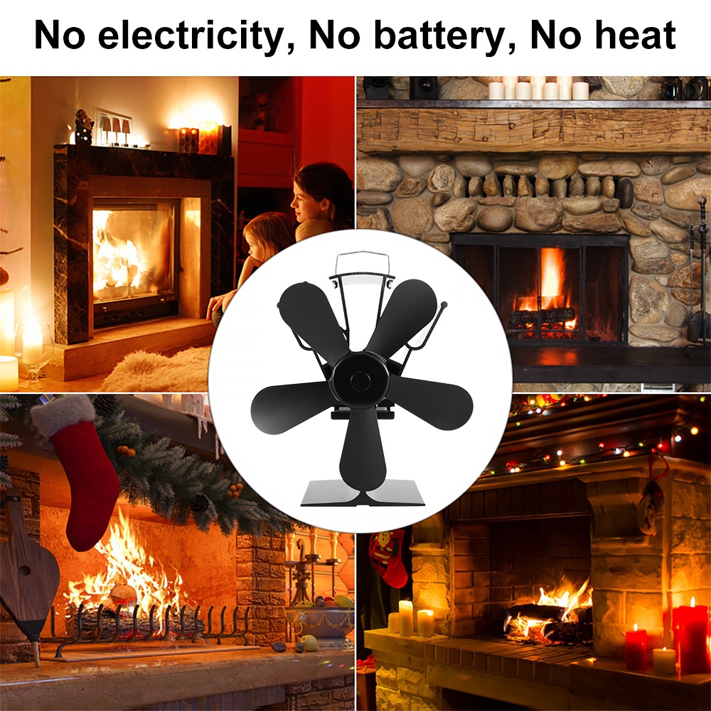 Cod 4 Blades Hot Cold Dual Use Stove Fan Heat Powered Fireplace Fan Fuel Saving Mute Fireplace Thermal Power Heater Fan Summer Fan Shopee Philippines