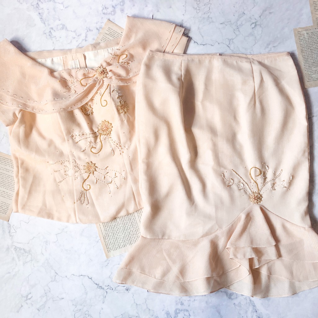Wedding Sponsor Two Piece Formal Dress Gown Pre Loved Shopee Philippines