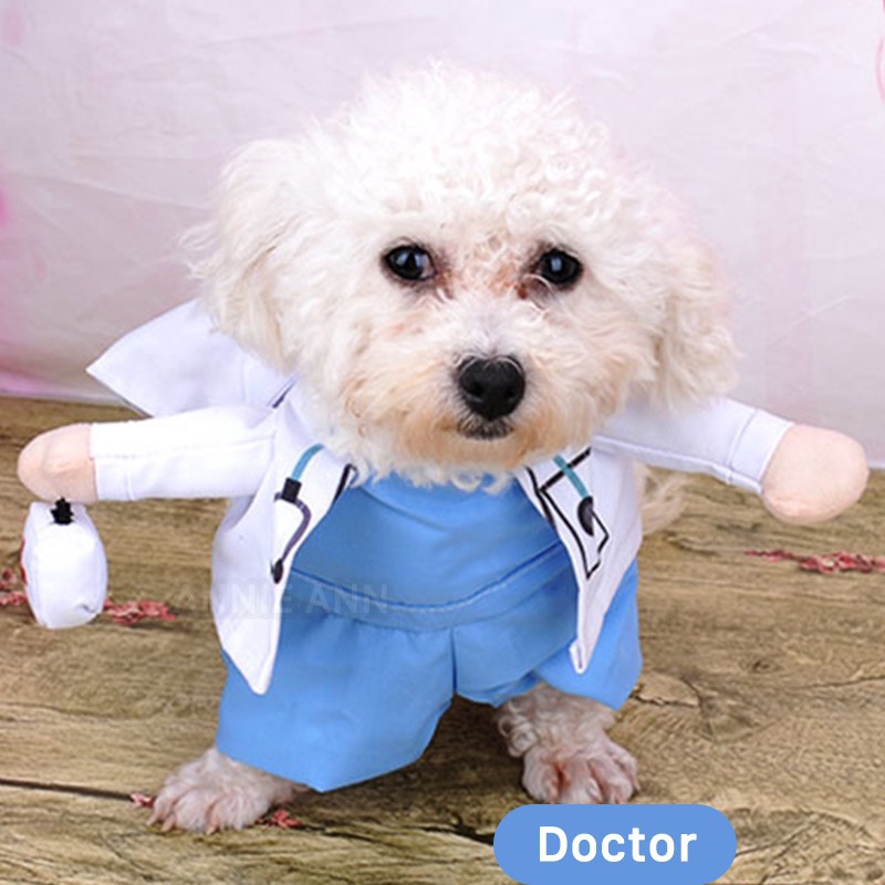 Pets Dress Up Funny Stand Up Dog Clothes Doctor Shopee Philippines