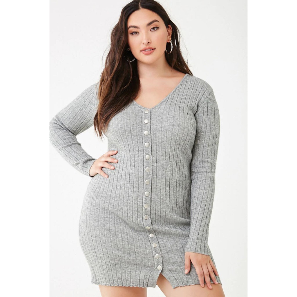 Forever 21 Plus Size Dress Heather Grey Shopee Philippines