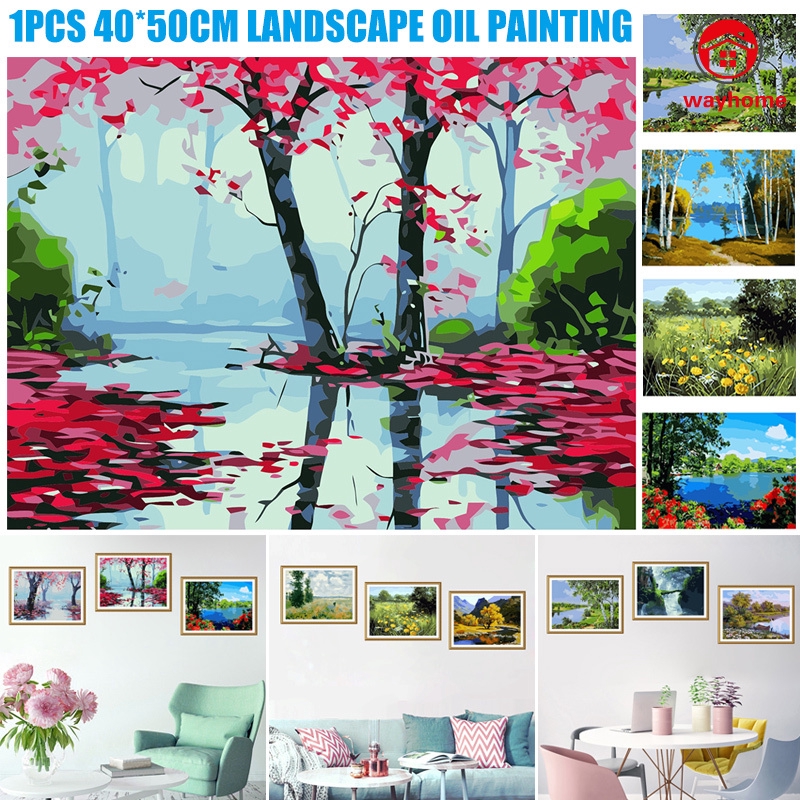 diy 50x40cm paint by numbers landscapes home decoration oil painting by