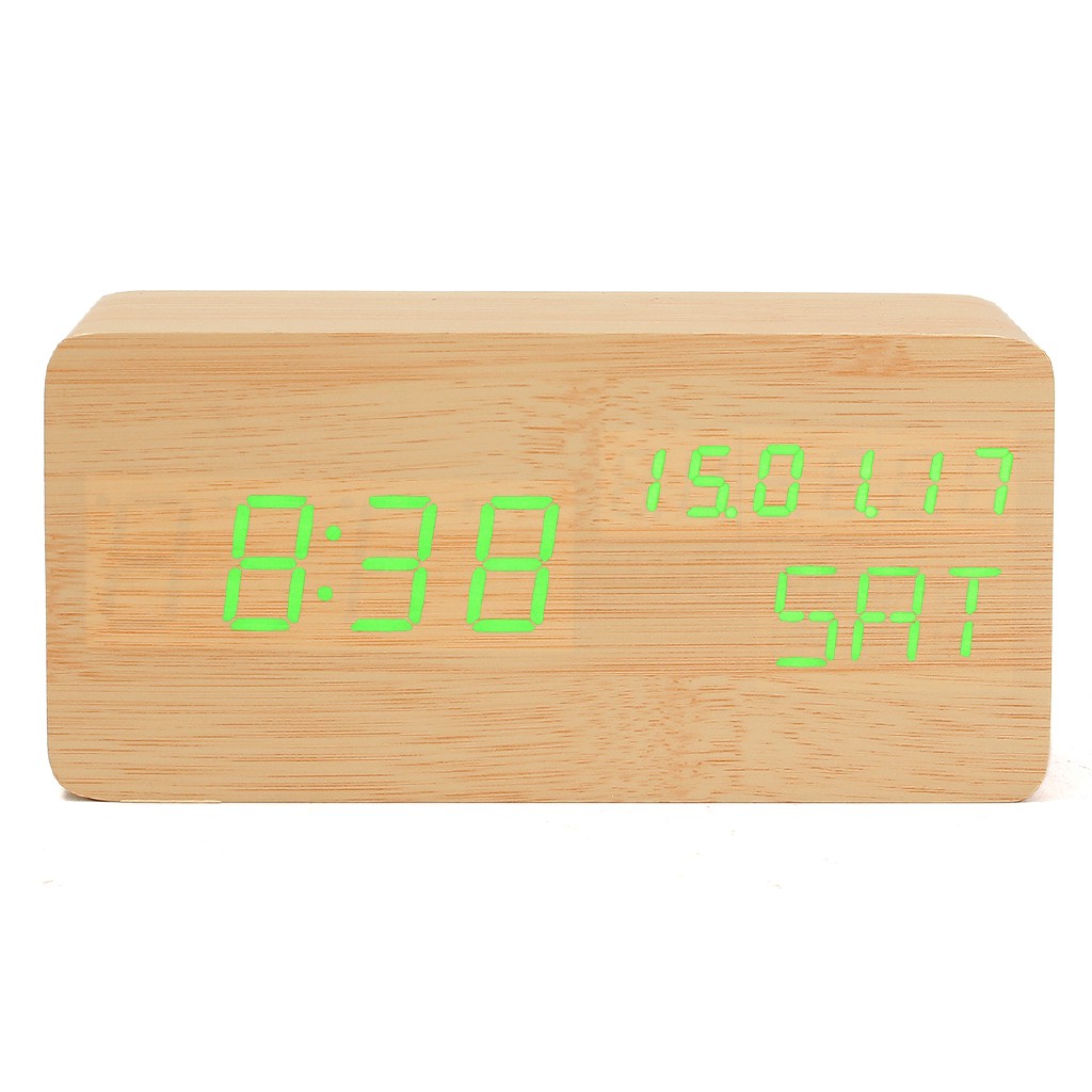 Alarm Clocks Clock Radios Modern Cube Wooden Wood Digital Led Desk Voice Control Alarm Clock Thermome 9uk Home Furniture Diy Tallergrafico Com Uy
