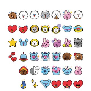 kpop bts bt21 cute cartoon baby sticker for mobile phone laptop decorative tata cooky chimmy koya mang shooky rj stickers diary sticker scrapbook decoration office school supplies kids stationery gift shopee