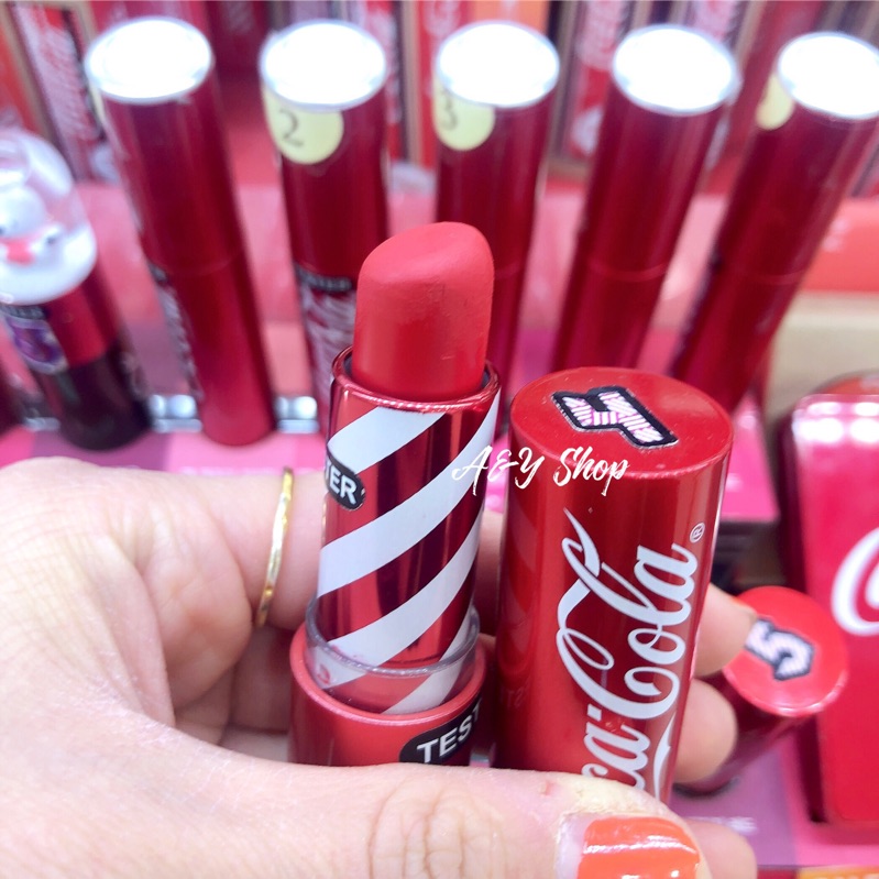 The line's lip makeup products come in bright red, attractive rose . The Face Shop X Coca Cola Coca Cola Matte Lipstick Lip Gloss Shopee Singapore