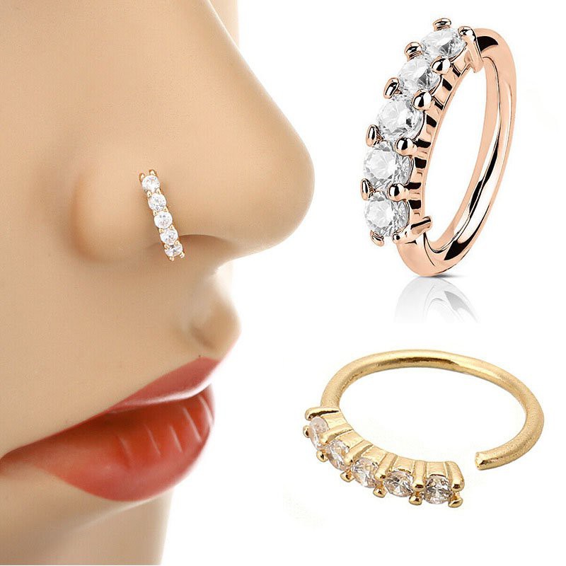 One hand should hold the segment piece of the hoop, the other, the hoop itself. 1 Pcs Piercing Nose Ring Expander Seamless Segment Ear Nose Hoops Gold Color Cz Tragus Cartilage Earrings Nostril Body J Shopee Singapore