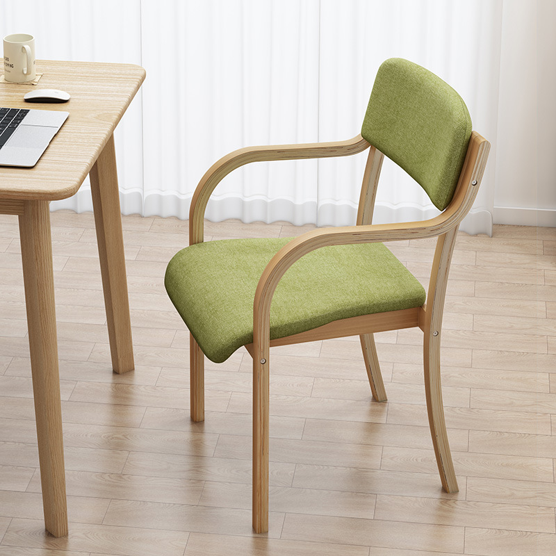 Solid Wood Dining Chair Modern Simple Computer Chair Office Home Leisure Desk Chair Nordic Curved Wood Backrest Armchair Shopee Singapore