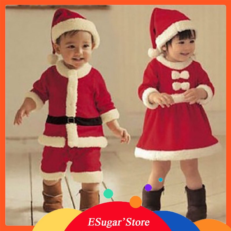 Toddler Infant Baby Boys Girls Red Santa Claus Costume Christmas Party Cosplay Outfit Xmas Clothing Adult Men Women Dress Up Costumes Outfit Shopee Singapore