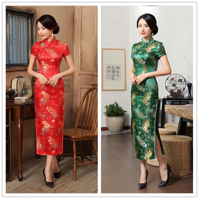 Cny Women Cheongsam Chinese New Year Dress Maxi Dress Plus Size Retro Shopee Singapore