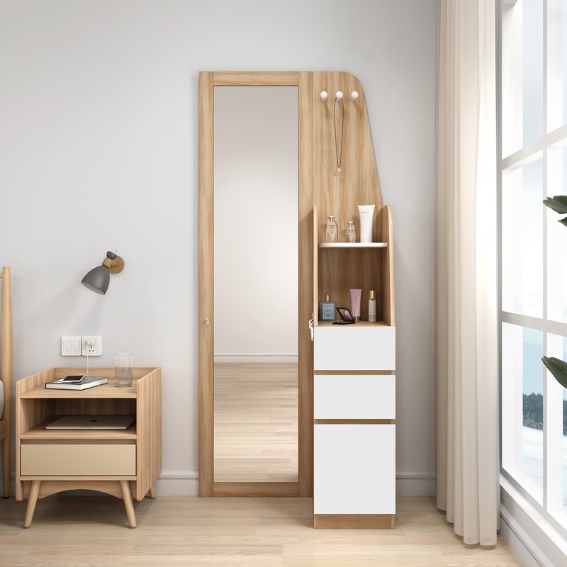 Nordic Dressing Table Storage Cabinet Integrated 80cm With Full Length Mirror Bedroom Full Length Mirror Multi Function Shopee Singapore