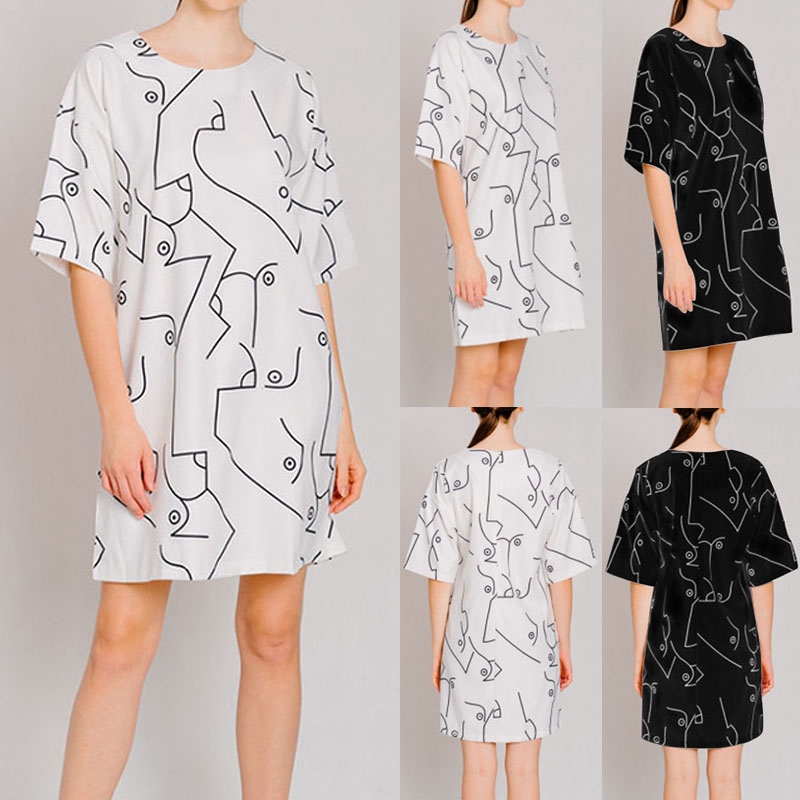 Women Casual Floral Long Plus Size Summer Beach Midi Dress Shopee Singapore