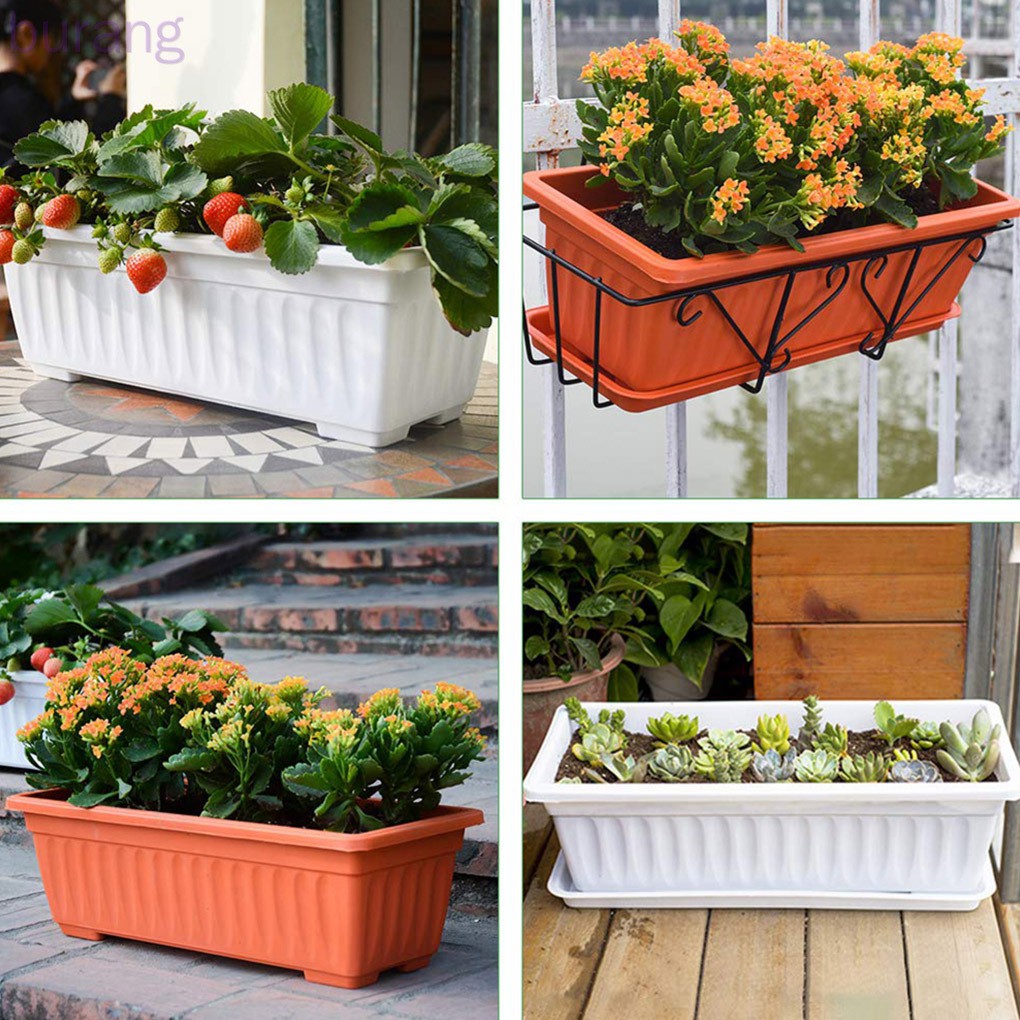 Choosing the correct size for your rectangle planter is of great importance as you need to pick a planter with enough space to allow your plants healthy growth. 3pcs Resin Rectangular Planting Pot Drainage Hole Vegetable Flower Planter Home Garden Plant Tray Green 44x19x14cm Burang Shopee Singapore