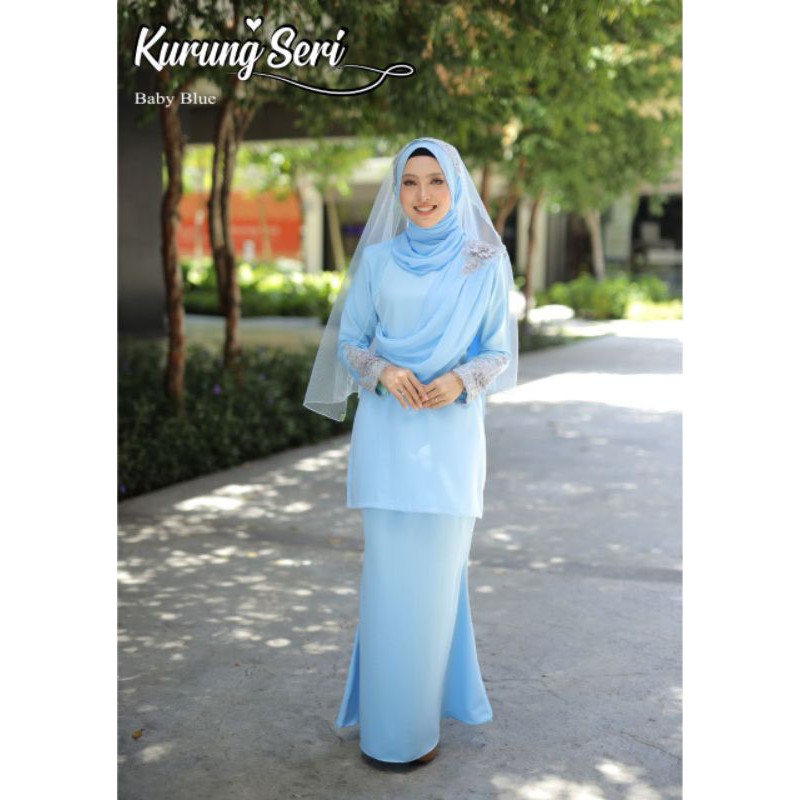 Another kurung riau for our new bride simple and classic. Kurung Seri Set Couple Set Tunang Set Nikah B Melayu Baju Raya Baby Blue Shopee Singapore