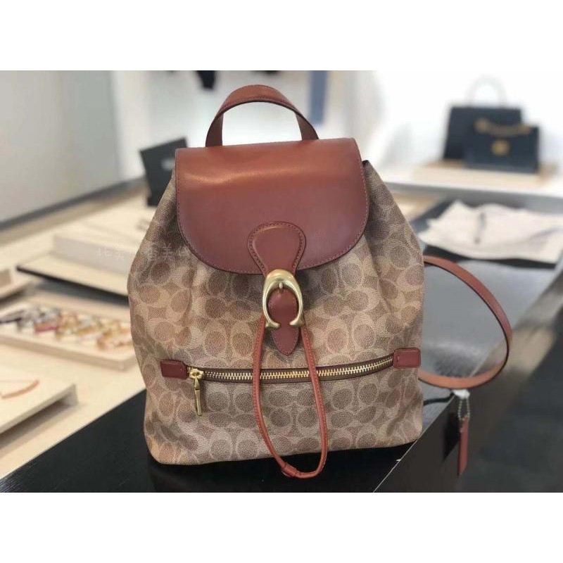 Coach 68563 New Ladies Scratch Resistant Leather Large Drawstring Bucket Bag Backpack Casual Fashion Shopee Singapore