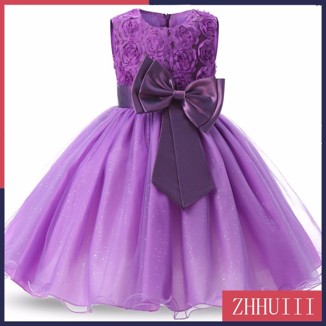Formal Party Dresses Baby Teenage Girl Clothes Kids Toddler Birthday Bow Outfit Costume Children Shopee Singapore