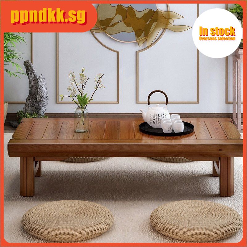 Ppndkk Sg The Antique Foldable Solid Wood Tea Table Of The Tea Table Simple Modern Pine Coffee Table Retro Table Living Room Simple Tea Table Groove Texture 100 X 60 32 Shopee Singapore