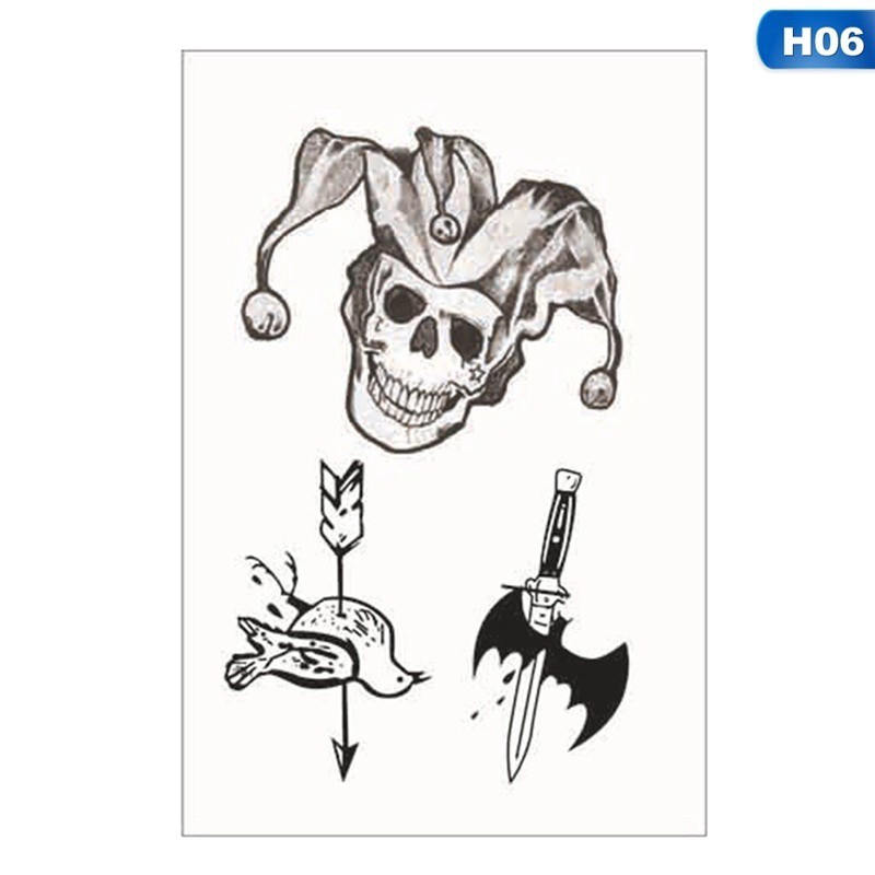 Xhh95D Halloween Cosplay The Joker Design Hahaha Waterproof Temporary Tattoo Stickers Arm Body Face Decal | Shopee Singapore 800_x_800_jpg