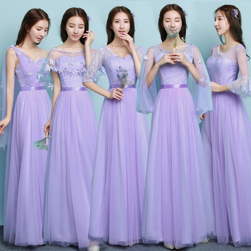 Elegant Purple Wedding Dinner Evening Dress Gown Bridesmaid Dresses Shopee Singapore