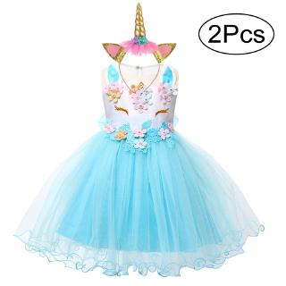 Baby Girls Unicorn Dress For Baby Girl Clothes Costume Kids Wedding Princess Dresses First Birthday Infant Girl Party Dress Shopee Singapore