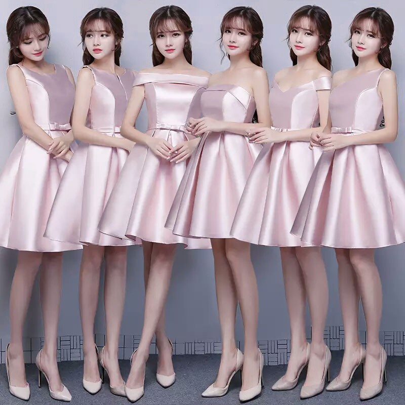 Women Bridesmaid Dress Short Dresses Sister Dresses Wedding Dinner Evening Dress Shopee Singapore