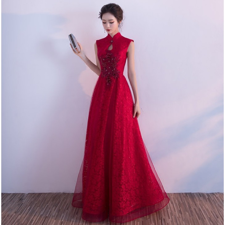 Korean Dinner Dresses Woman Sleeveless Dress Birthday Party Maxi Dress Shopee Singapore