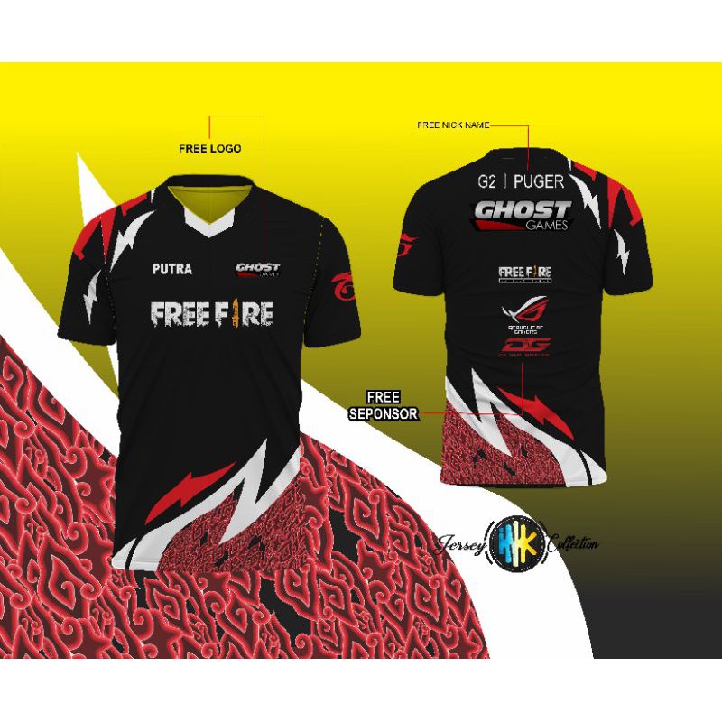 Jual jersey e sport anak free fire baju freefire kaos gamer ff lengan panjang terbaru online di. Free Fire Guild Free Firee Custom T Shirt Jersey Gaming Clothes Free Design Shopee Singapore