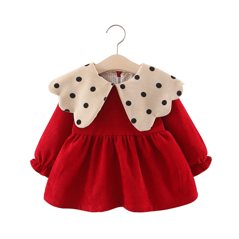 Tsai 2019 Children S Dress Baby Doll Collar Long Sleeved Dress Shopee Singapore