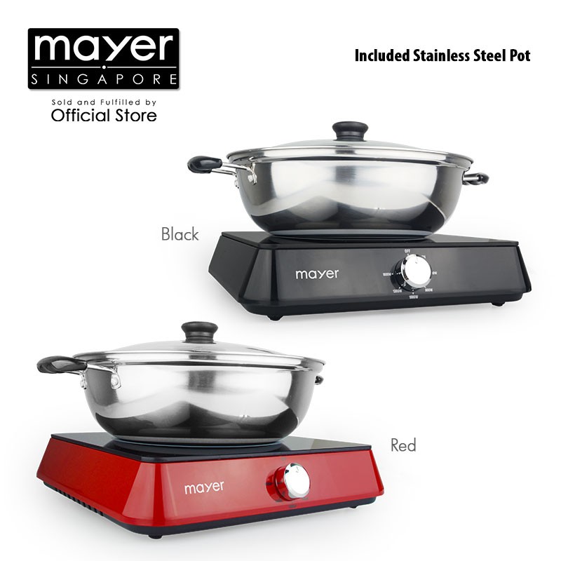 Mayer Induction Cooker With Free Pot Mmic1619 Red Black