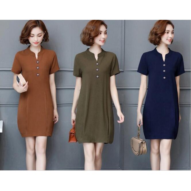 Plus Size Elegant Women Ol Office Wear Dresses Loose Long Sleeve Midi Dress Shopee Singapore