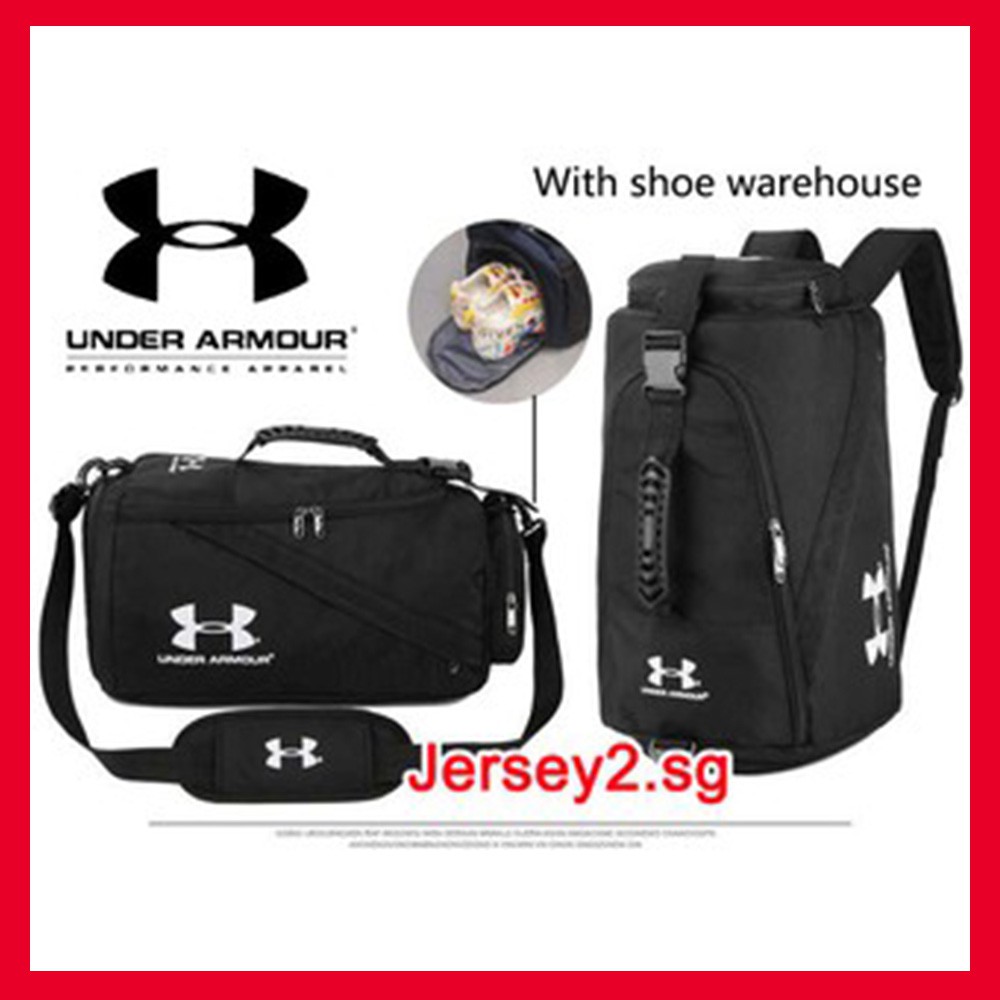 Jersey2 Top Quality Under Armour Sling Shouder Travel Duffel Bag Backpack Gym Tote Luggage2 In 1 Shopee Singapore