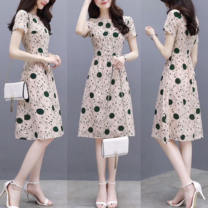 Midi Dress Women Korean Fashion Casual Midi Dress Slim Dinner Dress Pakaian Shopee Singapore