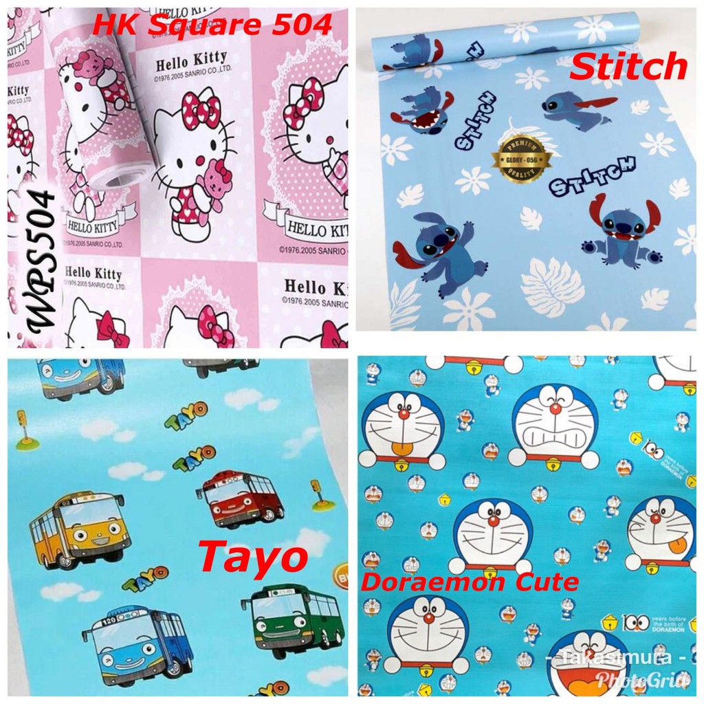 Orang yang melihat karakter ini memang akan terkesan karena wajahnya sangat lucu dan menggemaskan. Best Wall Wallpaper Hello Kitty Doraemon Hk Helo Kity Stitch Frozen Keropi Size 45 Cm X 10 M Shopee Singapore