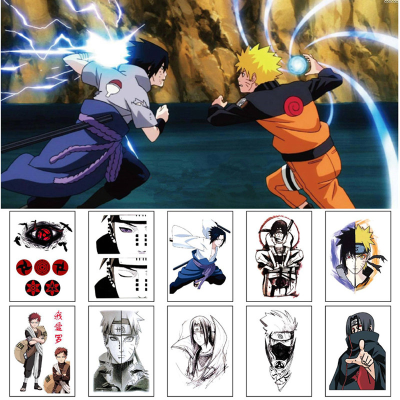 10 Sheets Anime Naruto Tattoo Sticker Waterproof Temporary Tattoo Sticker Body Art | Shopee Singapore 800_x_800_jpg