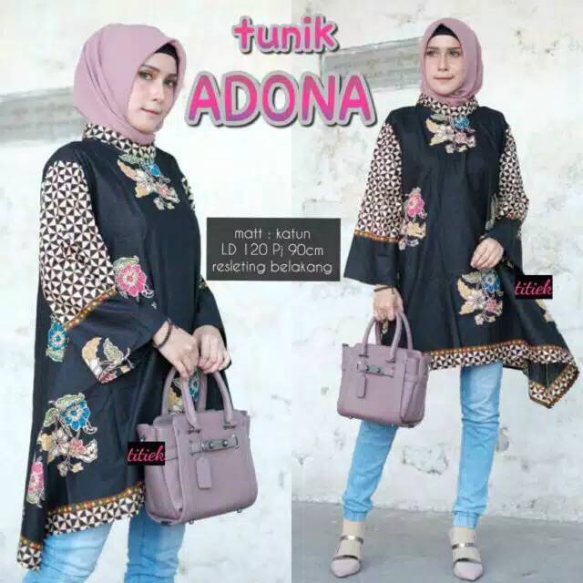 Tunik Adona Tunik Batik Size Besar Modern Muslim Big Size Batik Dress Batik Uniform Jumbo Shopee Singapore