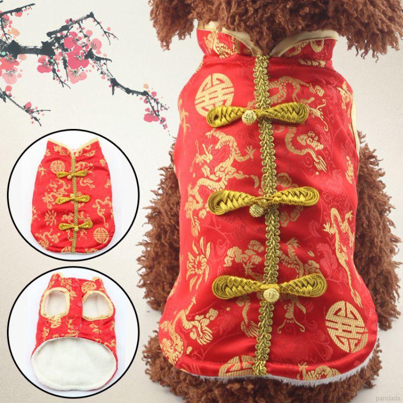 Puppy Silk Tang Suit Dog Clothes Pet Clothes Puppy Clothes Chinese Dog Clothes Chinese New Year Shopee Singapore