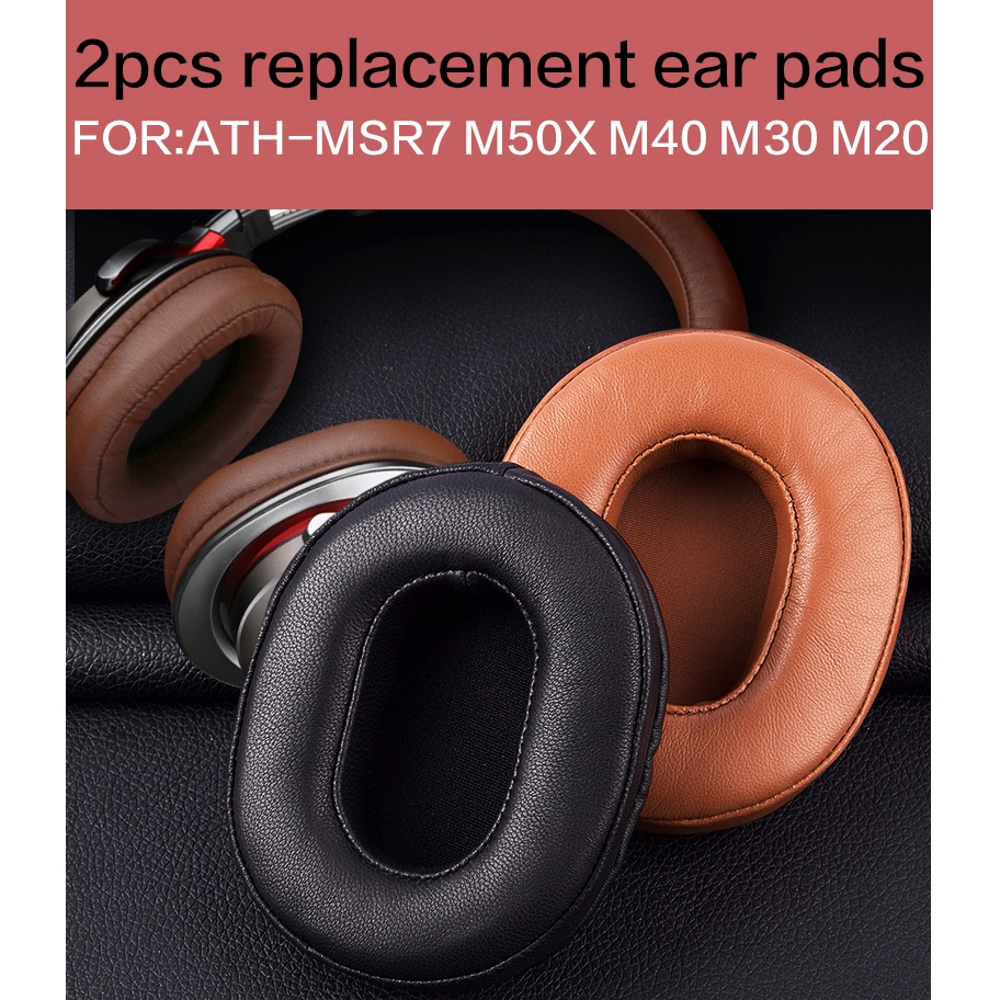 '2pcs' leather ear pads for audio-technica ath-msr7 m50x m40 m30 m20
