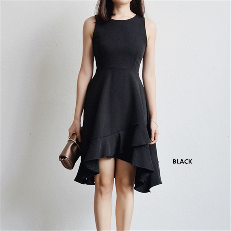 Black Short Dress Dinner Party Formal Wear Sleeveless D190 Shopee Singapore