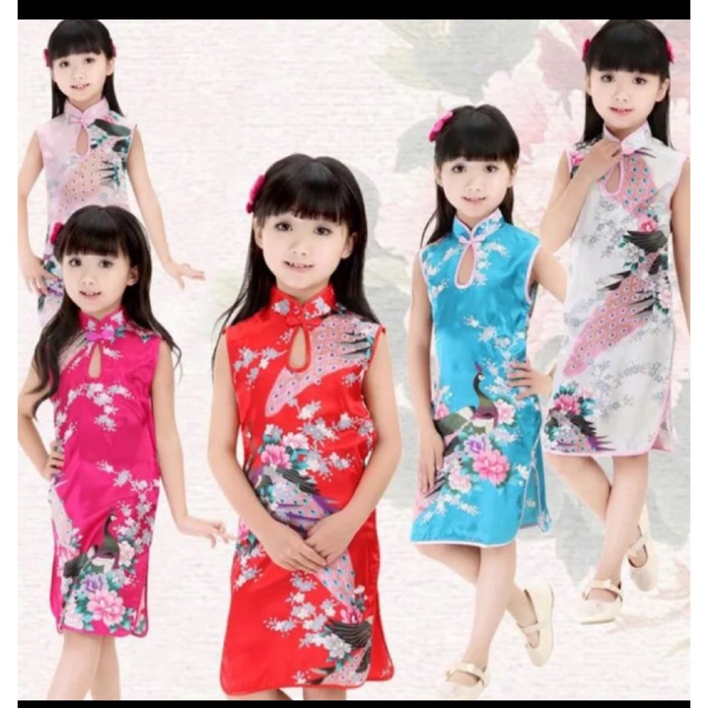 Girls Kids Cheongsam Chinese New Year Dress Traditional Outfits Qipao Costume Shopee Singapore