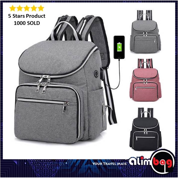 Gadtech Mummy Backpack Baby Maternity Diaper Bag Korean Style With Usb Slot Mb001 Shopee Singapore
