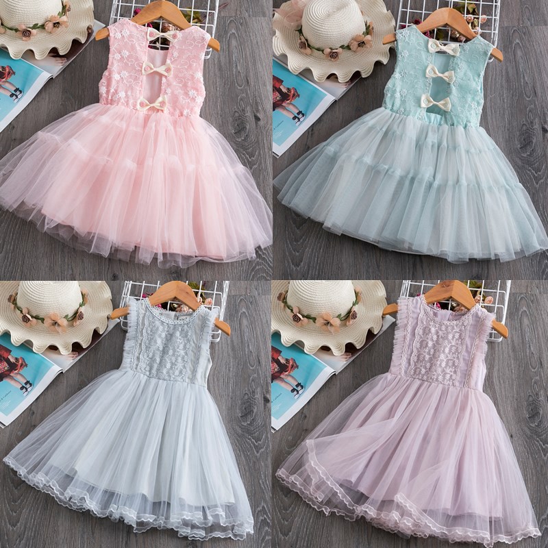 Baby Girls Fashion Birthday Dress Casual Kids Clothes Princess Party Dress For 3 8 Years Old Child Shopee Singapore