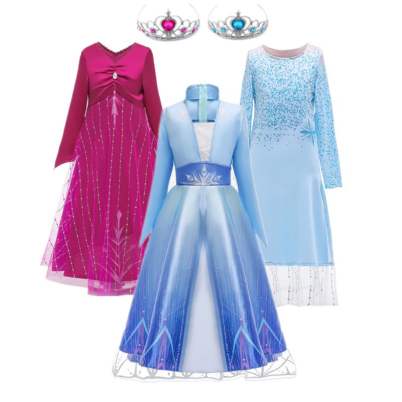 12 12 Birthday Sale Frozen 2 Elsa Dress Teenager Girls Clothing Anna Princess Set Christmas Gift Cosplay Costumes Birthday Party Dress Shopee Singapore