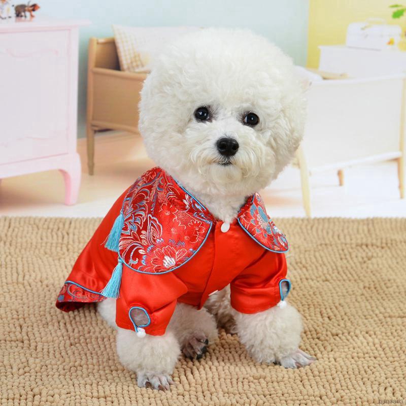 Dog Winter Clothes Chinese New Year Dog Clothes Pet Cheongsam Autumn Puppy Dress Shopee Singapore