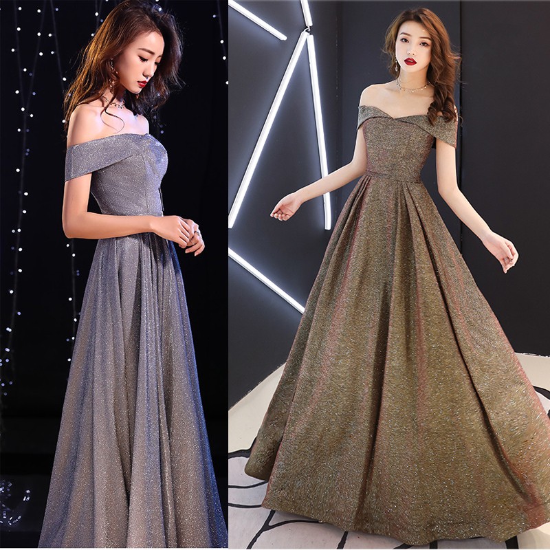 Star Long Evening Dress New Elegant Slim Sexy Show Dress Shopee Singapore