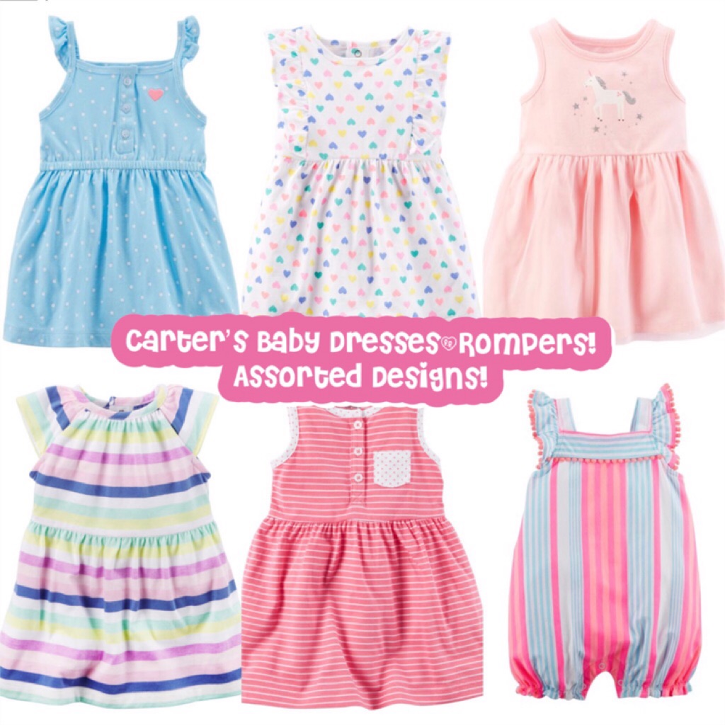 New Designs Bn Carters Baby Girl Rompers Dresses With Diaper Cover 12mths 24mths Shopee Singapore