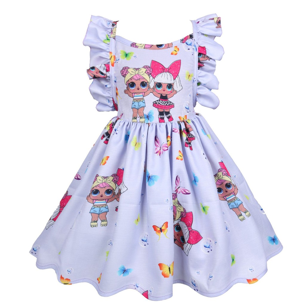 Lol Surprise Dolls Kids Girls Dress Sleeveless A Line Birthday Party Dress For Age 3 7yrs Shopee Singapore