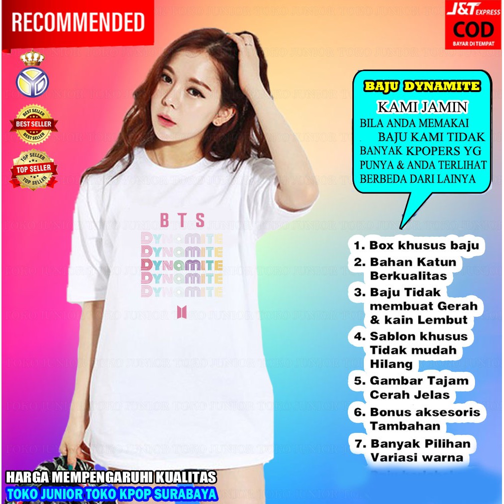 T Shirt Bts Dynamite Clothes Bts Dynamite Clothes Bt21 Bts Accessories Bt21 Accessories Kpop Fashion Quality Shopee Singapore