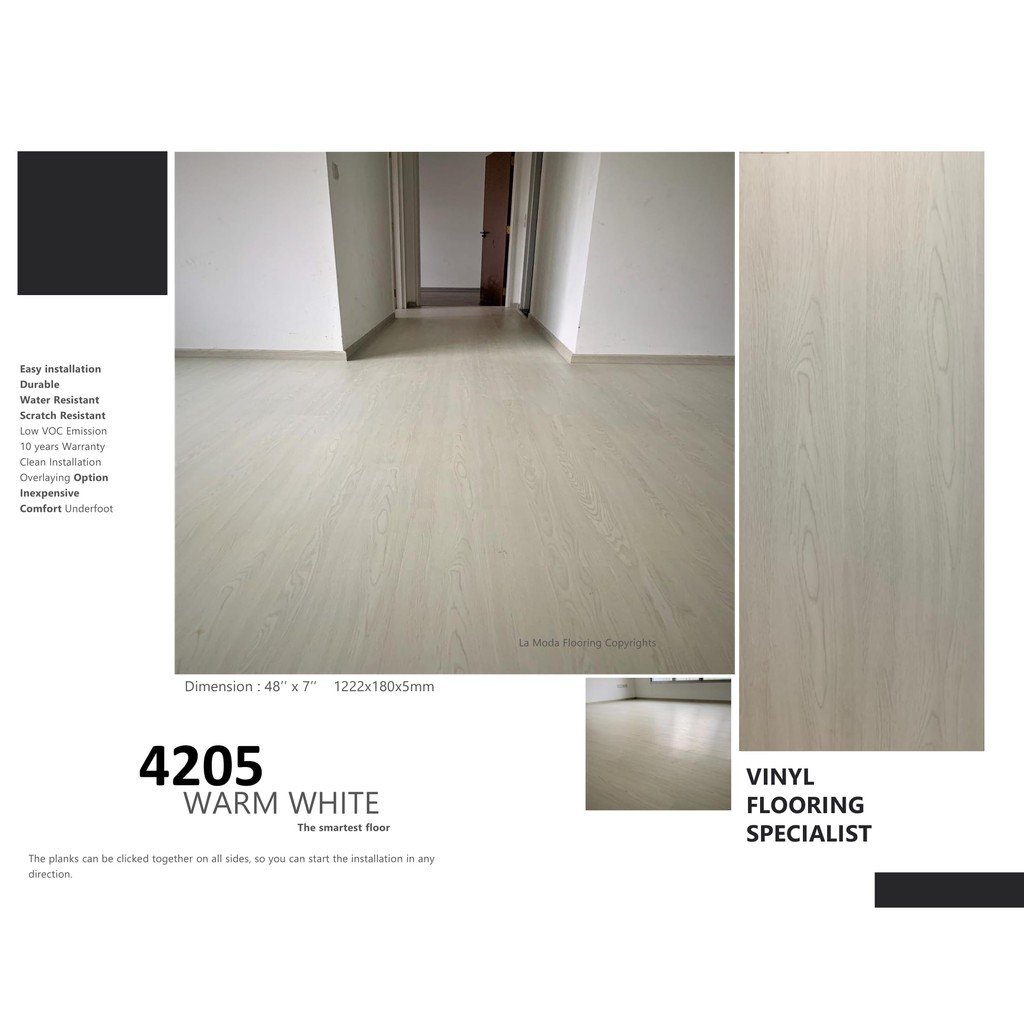 Most cases cover from 18 to 25 square feet. Sg Seller 5mm Click System Vinyl Flooring Per Square Foot Shopee Singapore