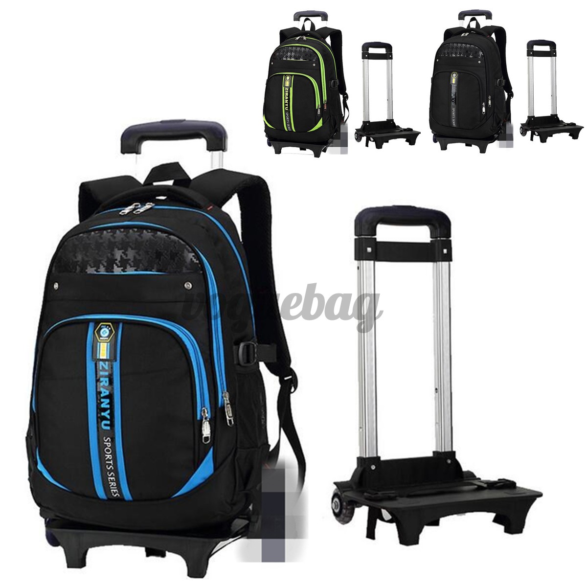 Boys Girls Trolley Backpack School Student Bag Travel Pack With 2 Rolling Wheels Shopee Singapore
