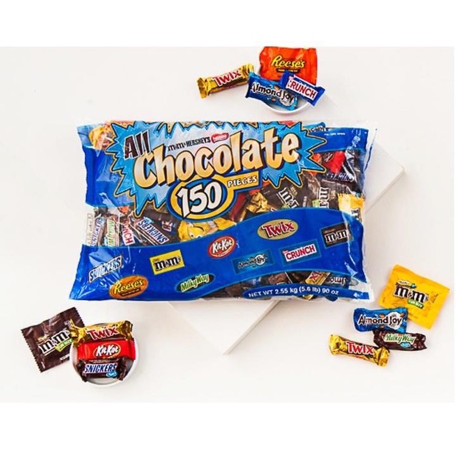 The all chocolate bag 150 pieces is priced at $14.69 for 90 oz. Káº¹o All Chocolate 150 Pieces Kirkland Signature Shopee Viá»t Nam