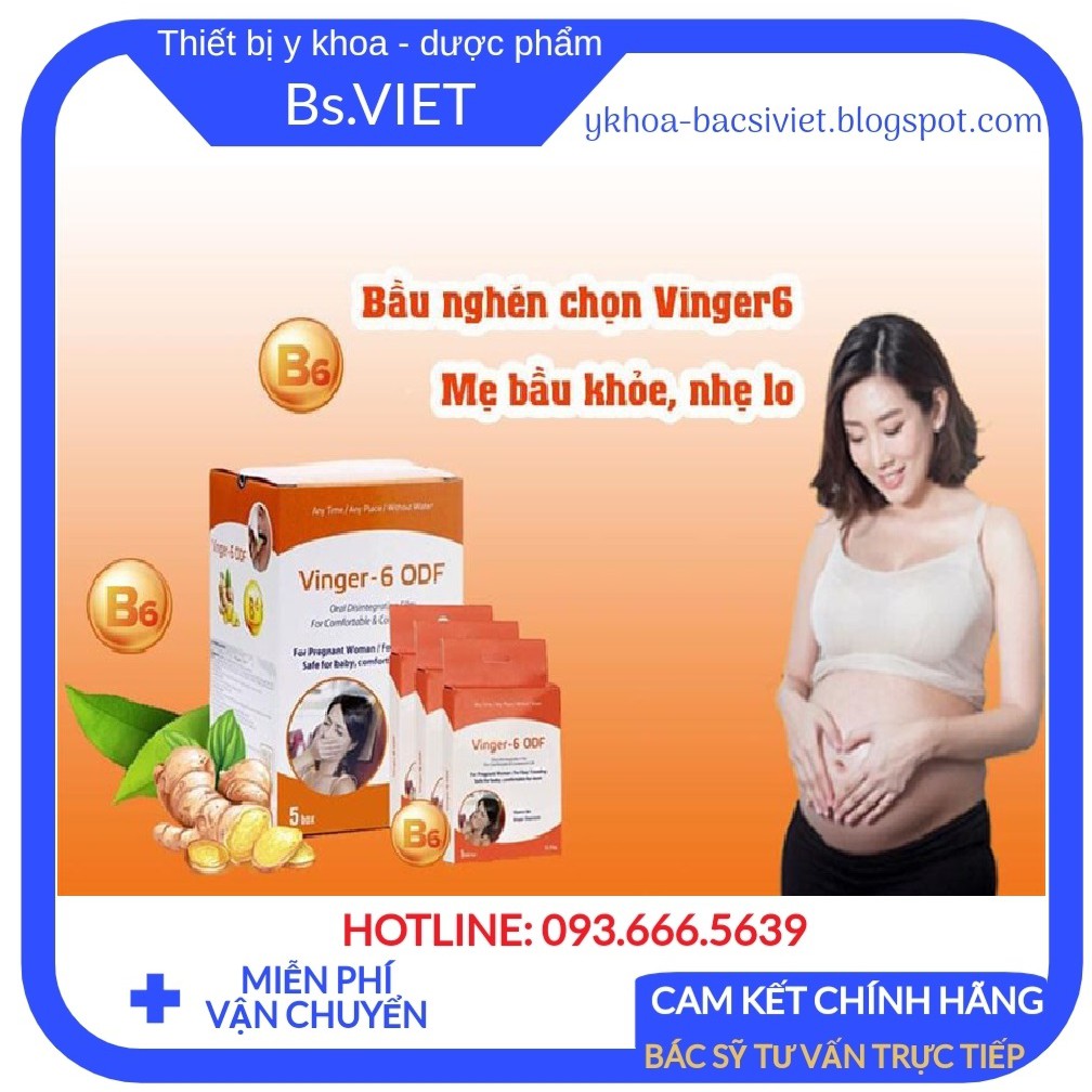 Miếng ngậm giảm ốm nghén vinger-6 odf hộp 5 miếng giảm ốm nghén, buồn